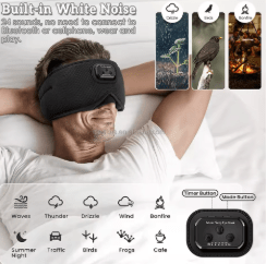 LumaSleep Mask™ – Bluetooth 6.0 Sleep Headphones with Cooling Eye Mask - LümaSteam 3.0 Portable Home Sauna & Steam Spa