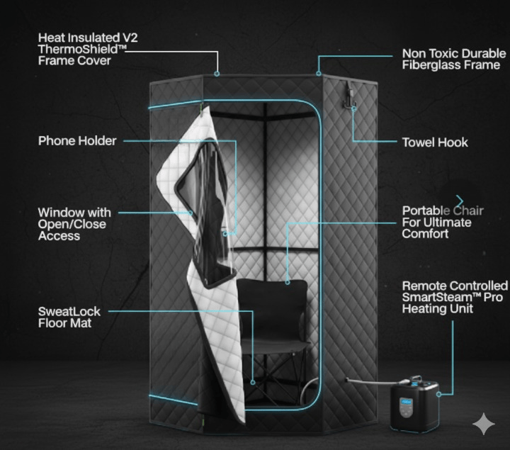 LümaSteam™ 3.0 – Portable Steam Sauna for Home Detox & Recovery - LumaSpa